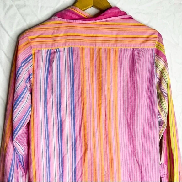 Vintage PINK Victoria’s Secret Striped Button Down Shirt Small - Picture 11 of 15